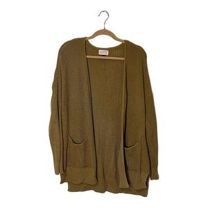 Universal Thread Green Knit Long Sleeve Cardigan with Pockets Size Large